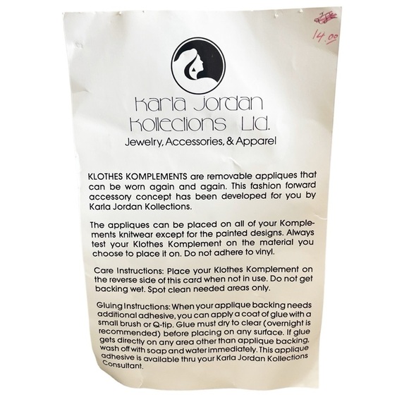 Karla Jordan Kollections FLORAL Sequin Beaded Appliqué Removable Adhesive VTG - Picture 3 of 5